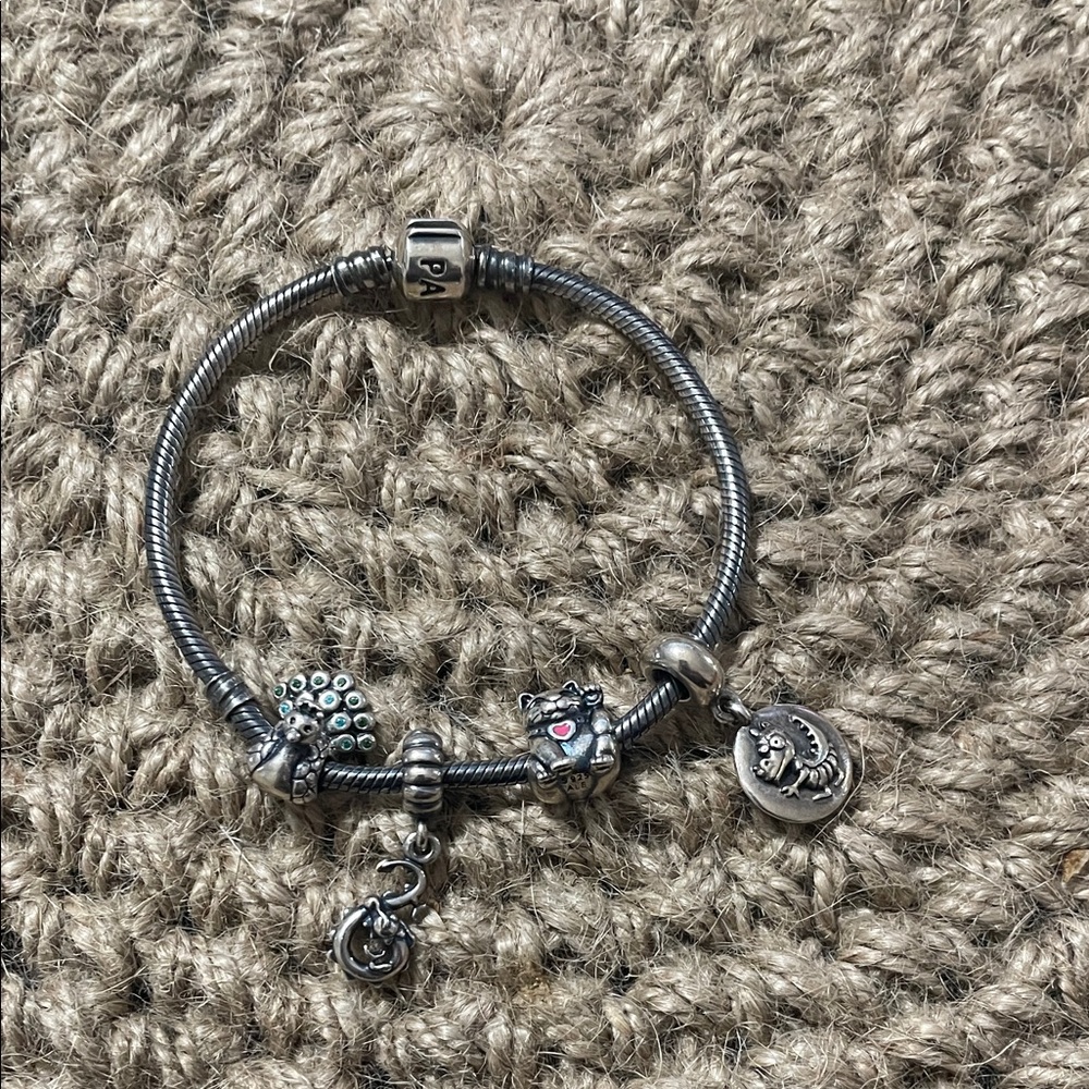 Pandora Silver Charm Bracelet with Animal Accents